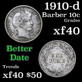 1910-d Barber Dime 10c Grades xf