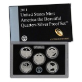 2011 United States Quarters America the Beautiful Silver Proof Set - 5 pc set