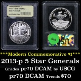 2013-P 5-Star Generals Marshall & Eisenhower Modern Commem $1 Graded GEM++ Proof Deep Cameo by USCG