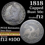 1818 Capped Bust Half Dollar 50c Grades f, fine