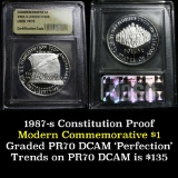 1987-S Constitution Bicentennial Modern Commem Dollar $1 by USCG GEM++ Proof Deep Cameo