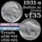 1931-s Buffalo Nickel 5c Grades vf++