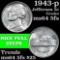 1943-p Jefferson Nickel 5c Grades Choice Unc 5fs
