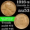 1916-s Lincoln Cent 1c Grades Select AU