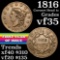 1816 Coronet Head Large Cent 1c Grades vf++