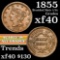 1855 Braided Hair Half Cent 1/2c Grades xf