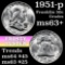 1951-p Franklin Half Dollar 50c Grades Select+ Unc