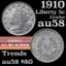 1910 Liberty Nickel 5c Grades Choice AU/BU Slider