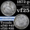 1872-p Seated Liberty Half Dime 1/2 10c Grades vf+