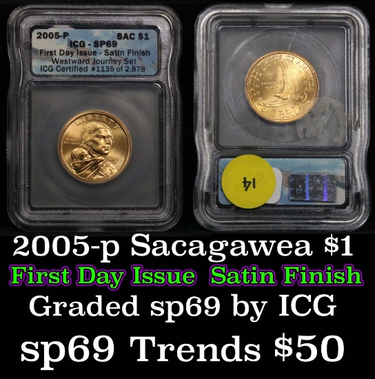 2005-p Sacagawea Dollar 1 Graded sp69 by ICG