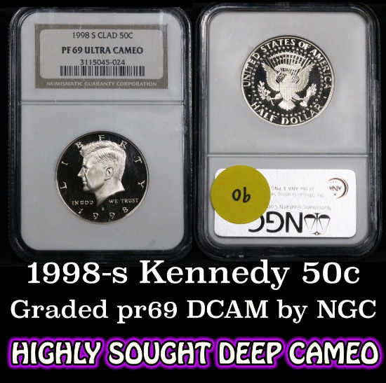 NGC 1998-s Kennedy Half Dollar 50c Graded pr69 DCAM by NGC