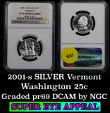 NGC 2001-s Vermont Washington Quarter 25c Graded pr69 DCAM by NGC