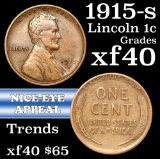 1915-s Lincoln Cent 1c Grades xf