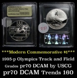 1995-P Olympics Track & Field Modern Commem Dollar 1 Graded GEM++ Proof Deep Cameo by USCG