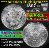 ***Auction Highlight*** 1897-s Morgan Dollar $1 Graded GEM+ PL by USCG (fc)