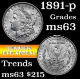 1891-p Morgan Dollar $1 Grades Select Unc