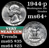 1944-p Washington Quarter 25c Grades Choice+ Unc