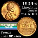 1939-s Lincoln Cent 1c Grades GEM+ Unc RD