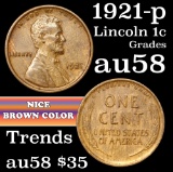 1921-p Lincoln Cent 1c Grades Choice AU/BU Slider