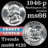 1946-p Washington Quarter 25c Grades GEM+ Unc