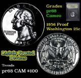 Proof 1956 Washington Quarter 25c Grades GEM++ Proof Cameo