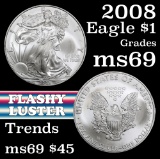 2005 Silver Eagle Dollar $1 Grades ms69