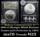 1995-d Olympics Paralympics Modern Commem Dollar $1 Graded ms70, Perfection by USCG