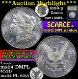 ***Auction Highlight*** 1886-p Morgan Dollar $1 Graded Choice Unc DMPL by USCG (fc)