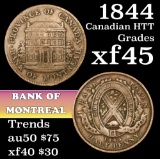 1844 Canadian Token halfpenny 1/2c Grades xf+