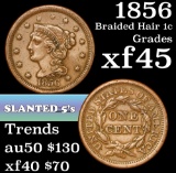 1856 Braided Hair Large Cent 1c Grades xf+