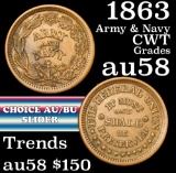 1863 Army & Navy Civil War Token 1c Grades Choice AU/BU Slider