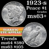 1923-s Peace Dollar $1 Grades Select+ Unc