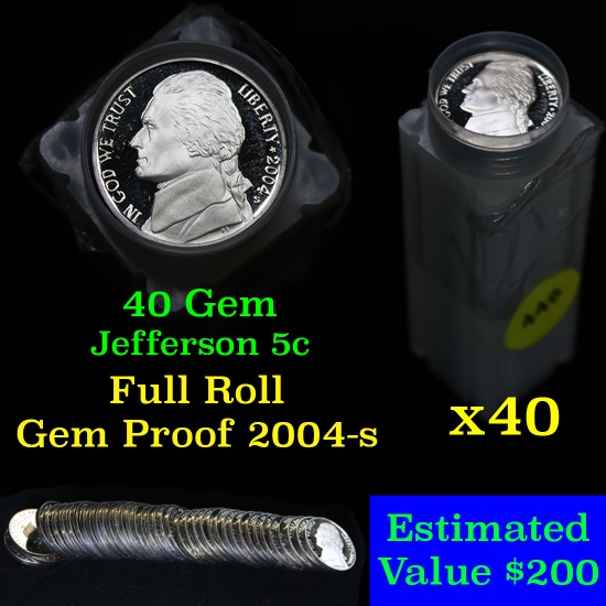 ***Auction Highlight*** Proof roll 2004-s Peace Medal reverse Jefferson Nickels 5c, 40 pc roll (fc)