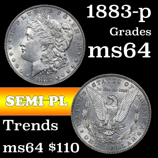 1883-p Morgan Dollar $1 Grades Choice Unc