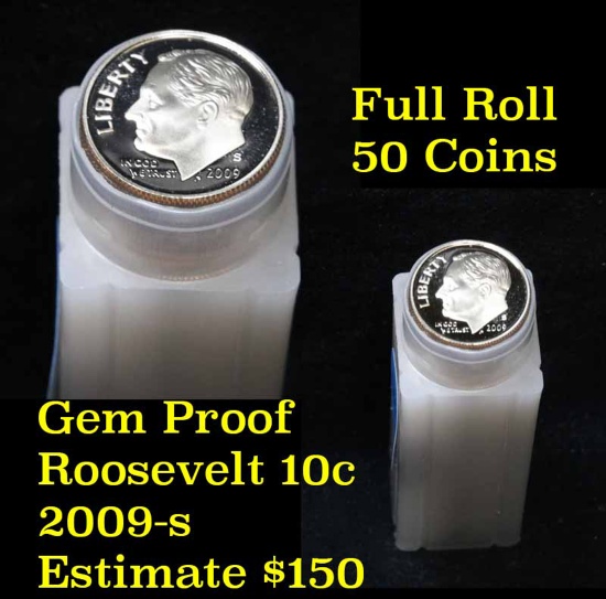 ***Auction Highlight*** Proof roll 2009-s Roosevelt Dimes 10c, 50 piece roll (fc)