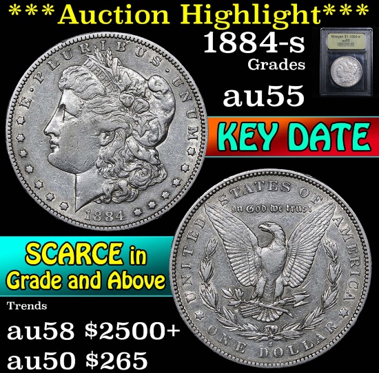 ***Auction Highlight*** 1884-s Morgan Dollar $1 Graded Choice AU By USCG (fc)
