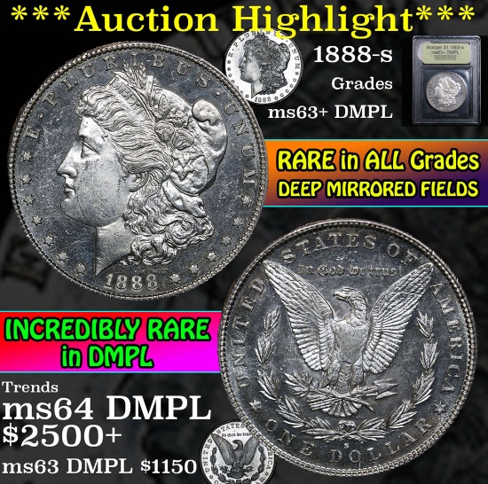 ***Auction Highlight*** 1888-s Morgan Dollar $1 Graded Select Unc+ DMPL By USCG (fc)
