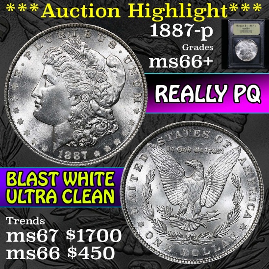 ***Auction Highlight*** 1887-p Morgan Dollar $1 Graded GEM++ Unc By USCG (fc)