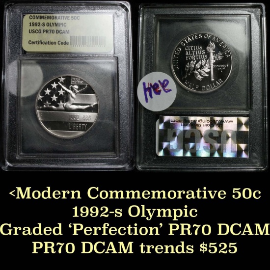 1992-S Olympic Modern Commem Half Dollar 50c Graded GEM++ Proof Deep Cameo by USCG