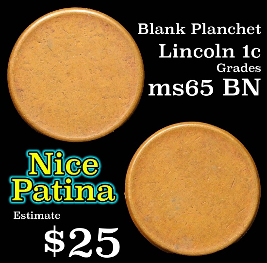 Blank Plancet Lincoln Cent 1c Grades GEM Unc BN