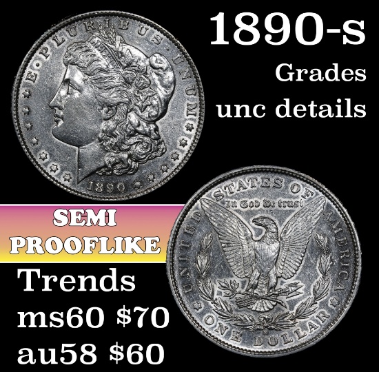 1890-s Morgan Dollar $1 Grades Unc Details