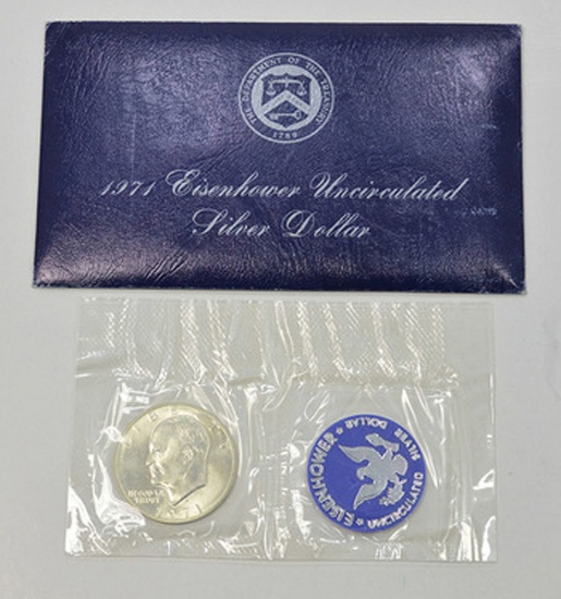 1972-s Silver Uncirculated Eisenhower Dollar in Original Packaging with COA  "Blue Ike"