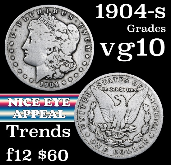 1904-s Morgan Dollar $1 Grades vg+