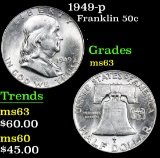 1949-p . . Franklin Half Dollar 50c Grades Select Unc