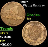 1857 . . Flying Eagle Cent 1c Grades f+