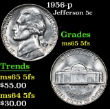 1956-p . . Jefferson Nickel 5c Grades GEM 5fs