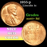 1955-p . . Lincoln Cent 1c Grades Select+ Unc RD