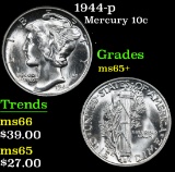 1944-p . . Mercury Dime 10c Grades GEM+ Unc