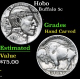 Hobo . . Buffalo Nickel 5c Hand Carved