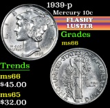 1939-p . . Mercury Dime 10c Grades GEM+ Unc